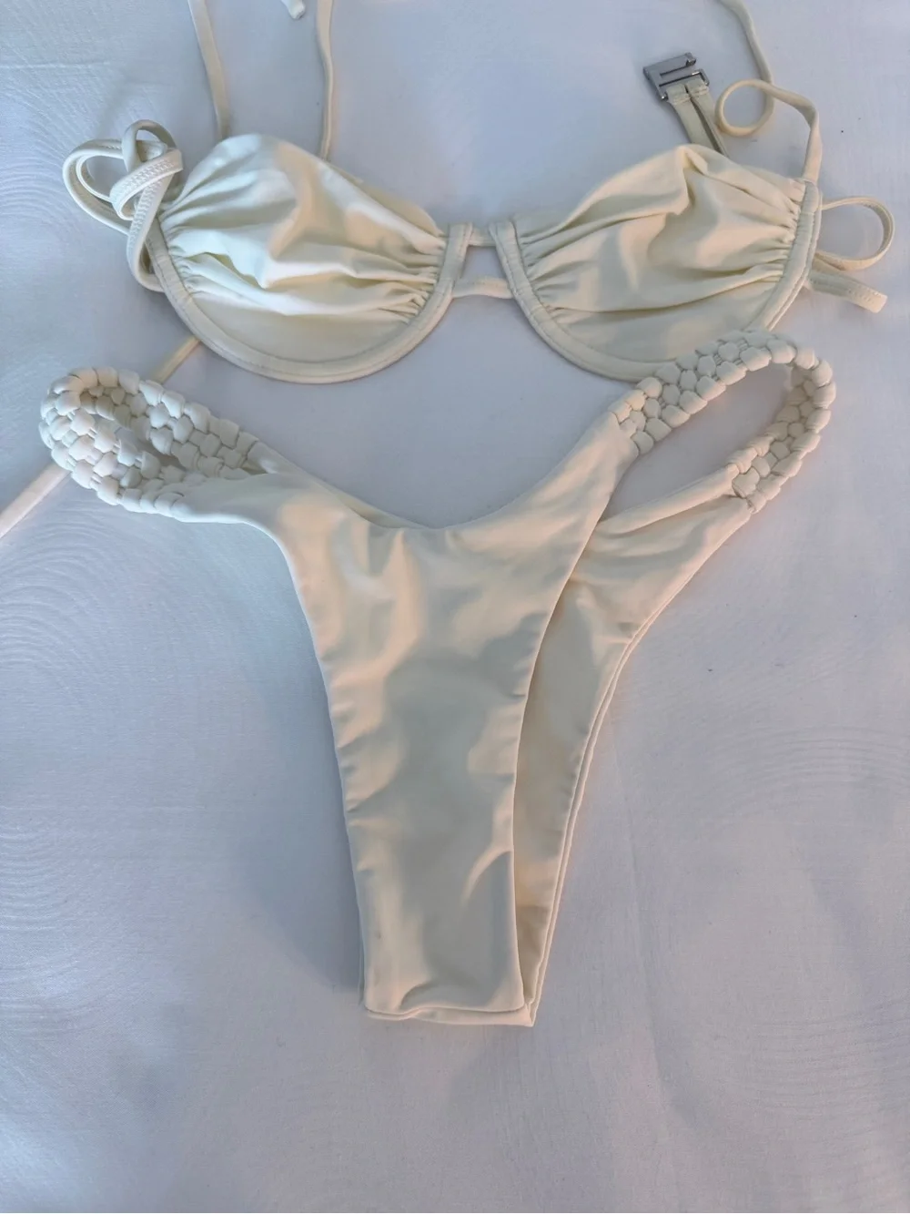 Isa Boulder Cream Braided-Detail Bikini Set - Picture 2 of 8